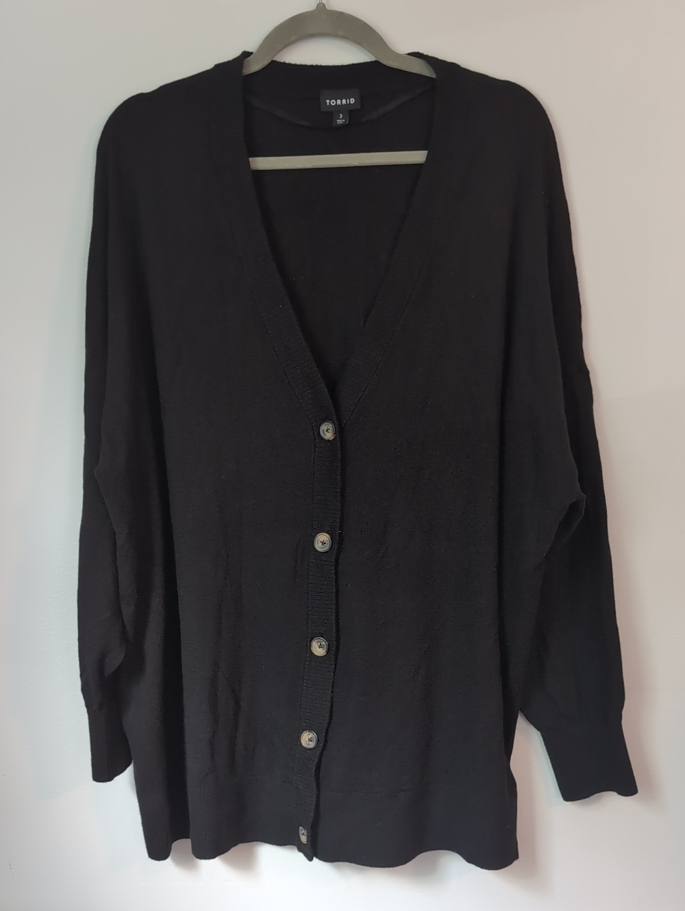 torrid Black V-Neck Boyfriend Cardigan Sweater